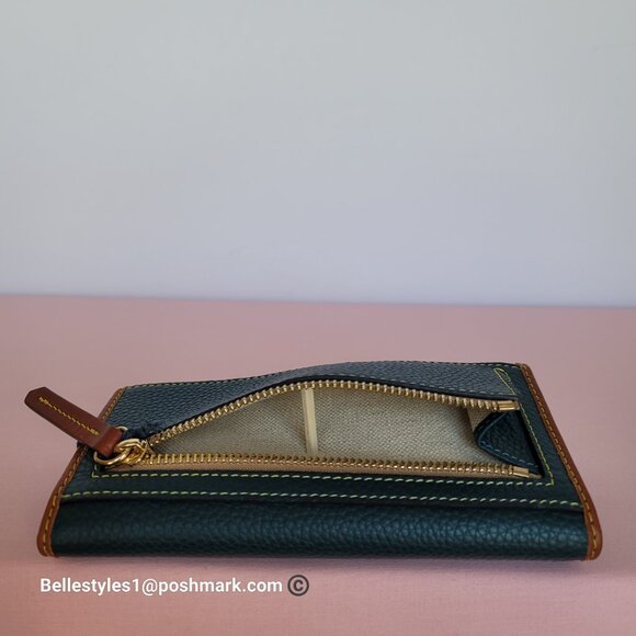 DOONEY & BOURKE Pebbled Grain Leather Continental Clutch Wallet- Teal color⭐ - Picture 10 of 16
